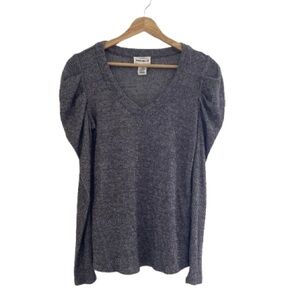 For The Republic Gray V-Neck Blouse